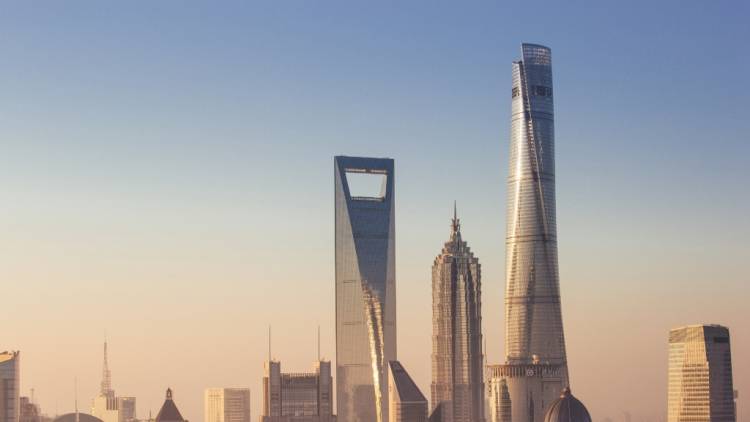 The top of Shanghai Tower